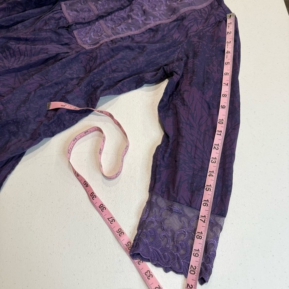 Coldwater Creek Lacy Crinkle Tunic Button Up Purple Blouse Women’s Size Medium - Picture 8 of 14